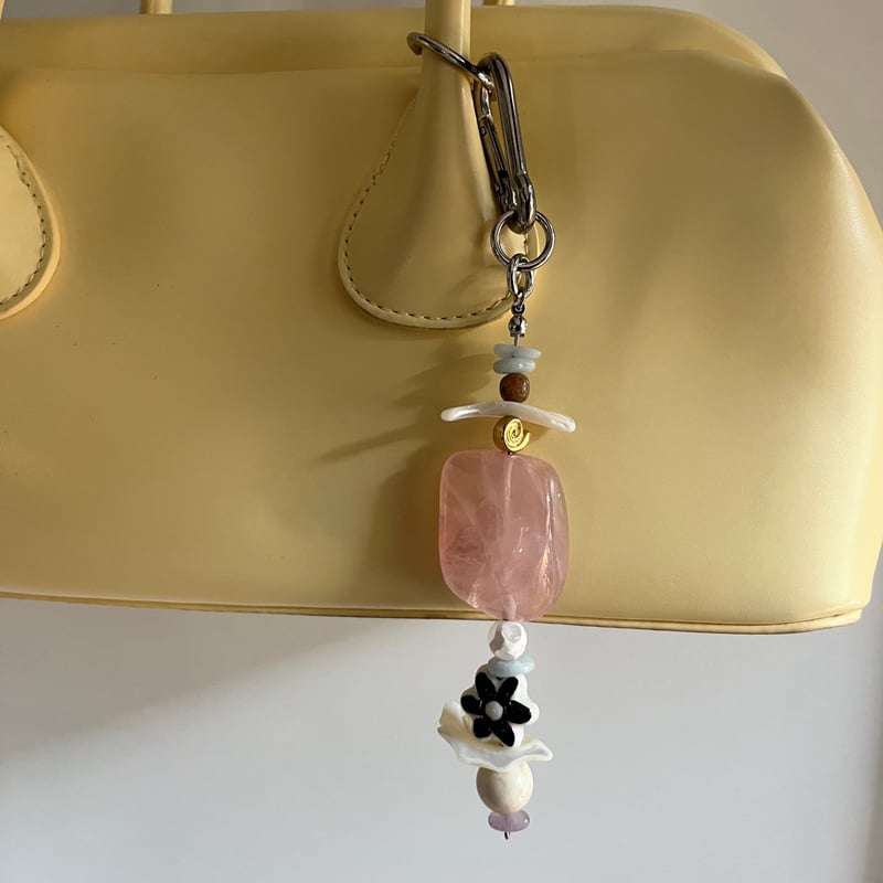 chipie original key chain-rose quartz- | chipie