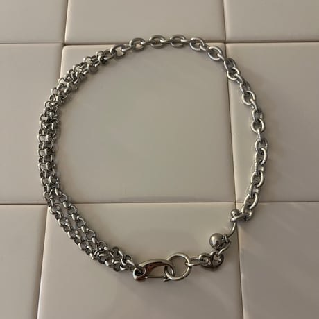 edge link necklace -silver-