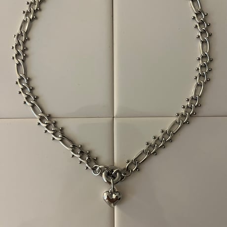 tsubu tsubu chain heart necklace-silver-