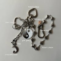 bag charm key chain-shell yin yang-