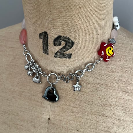 glass smiley necklace