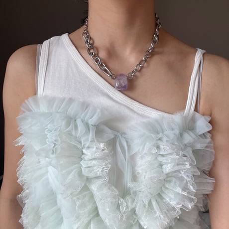 《再販》big stone necklace-amethyst-