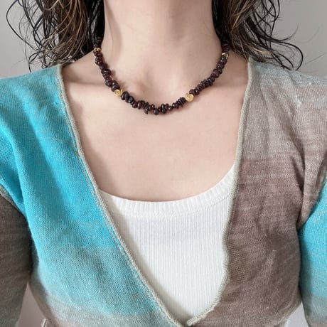 stone necklace-garnet-