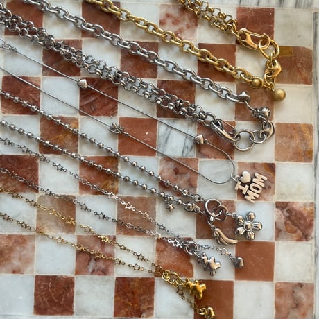 edge link necklace -gold-
