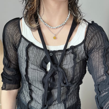 《再販》stone necklace-dalmatian jasper × agate