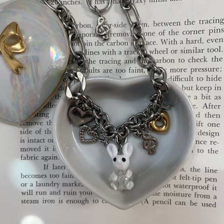 glass rabbit charm necklace