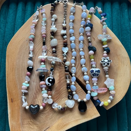 stone necklace-yin yang mix-