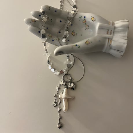 pearl cross charm necklace