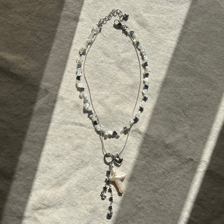pearl cross charm necklace