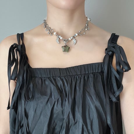 angel star necklace‧˚₊*̥⭐︎-dragon blood jasper-