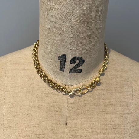 edge link necklace -gold-