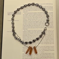 stone combi necklace-quartz-