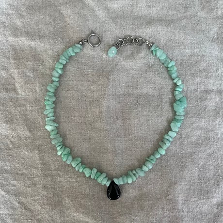 stone necklace- amazonite×black onyx