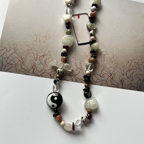 stone necklace-yin yang mix-