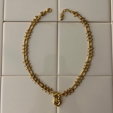 tsubu tsubu chain heart necklace-gold-