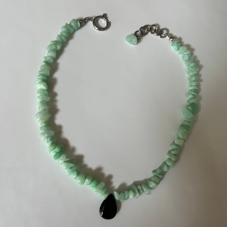 stone necklace- amazonite×black onyx