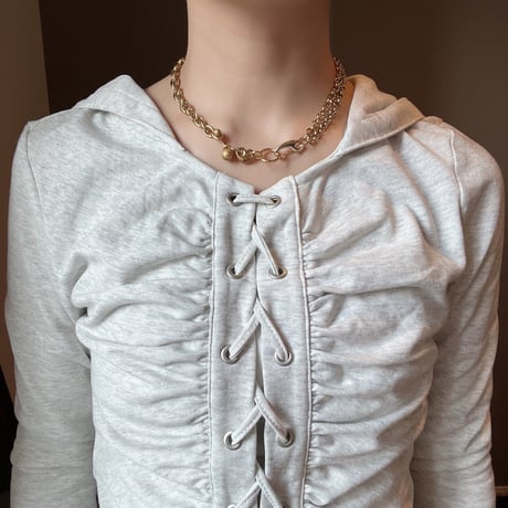 edge link necklace -gold-