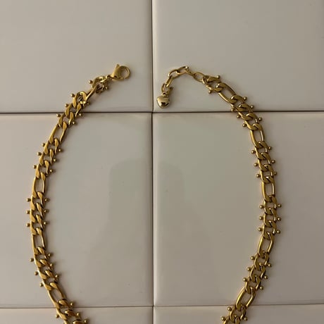 tsubu tsubu chain heart necklace-gold-