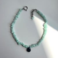 stone necklace- amazonite×black onyx