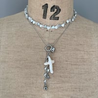 pearl cross charm necklace