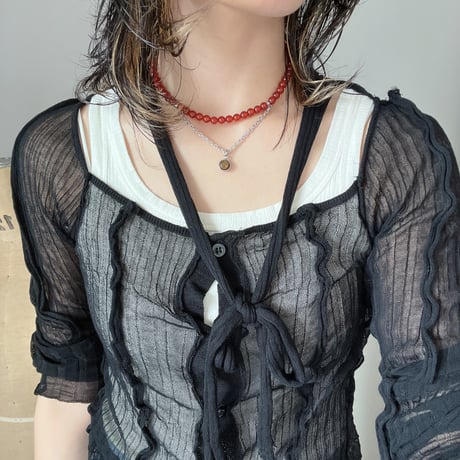 《再販》stone necklace-carnelian × tiger eye