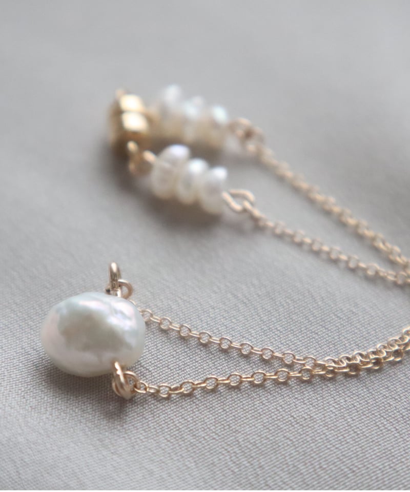 14kgf fresh waterpearl bracelet ひと粒淡水パールブレスレット