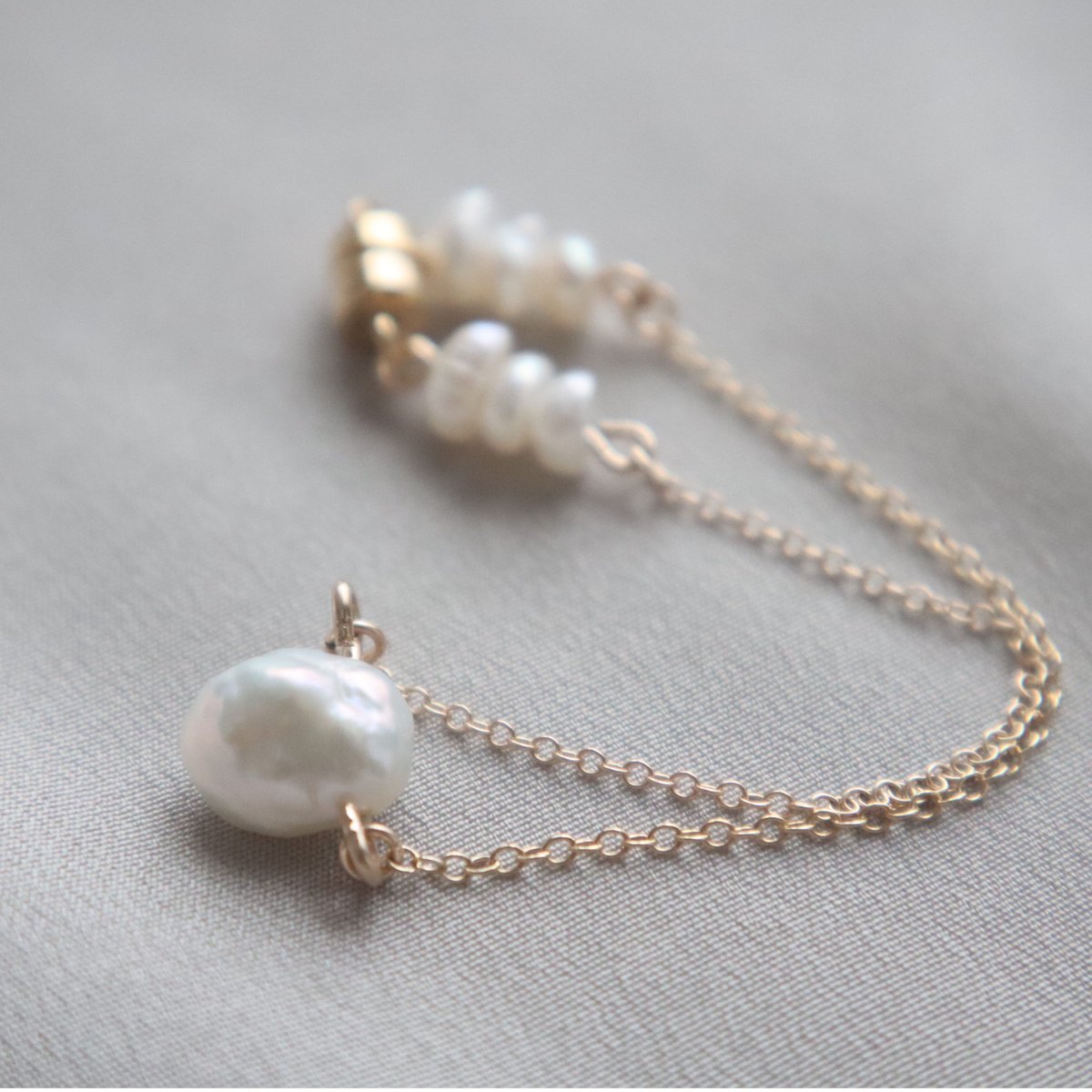 14kgf fresh waterpearl bracelet ひと粒淡水パールブレスレット