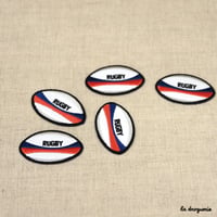 Ecusson Façon cuir rugby  Ecusson à thermocoller 52×32 mm