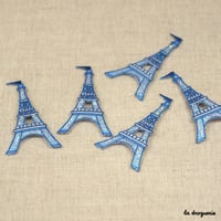 Ecusson Paillette Tour Eiffel 78 mm  Ecusson à thermocoller 78 x 45 mm