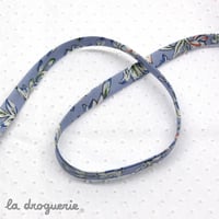 Biais “Envolée fleurie” Bleu lavande | Biais replié - largeur pliée 10 mm