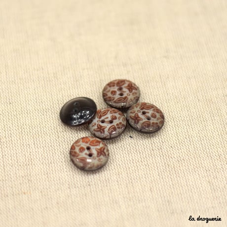 Bouton Lampyre gravé feuille lierre | Bouton 18mm