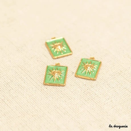 Perle Allure coeur soleil rectangle | Perle 22 x 15 mm