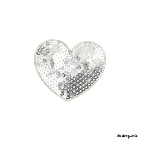 Ecusson “Pailleté coeur” 80 à 70 mm