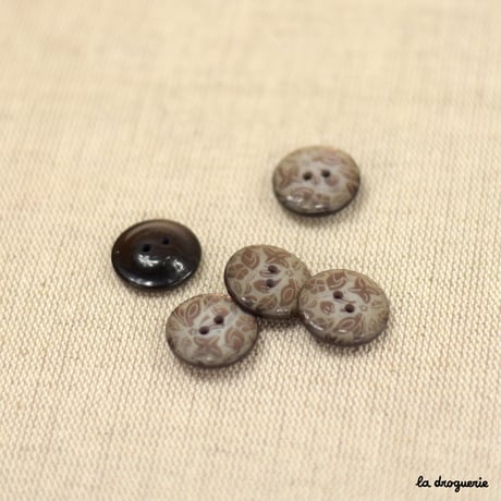 Bouton Lampyre gravé feuille lierre | Bouton 18mm