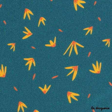 Tissu Le petit jardin | Bleu paon