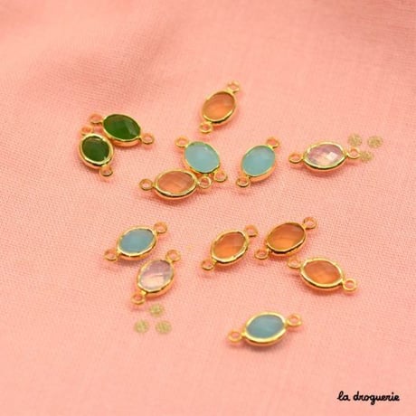 Perle opaline ovale « Coup de théâtre »14×7ｍｍ