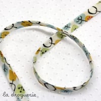 Biais “Pop’arbres” Bleus | Biais replié - largeur pliée 10 mm