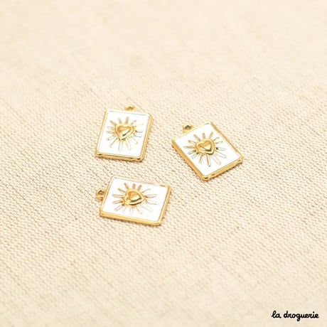 Perle Allure coeur soleil rectangle | Perle 22 x 15 mm