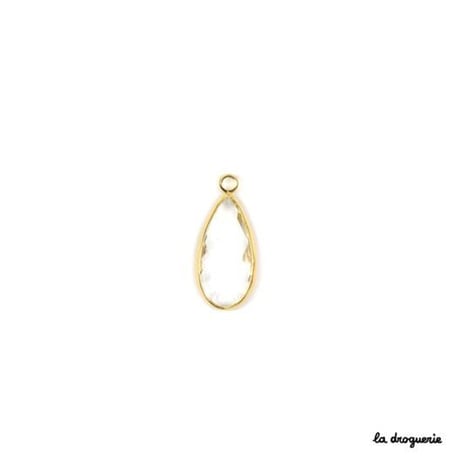 Perle transparente goutte « Coup de théâtre »24×10ｍｍ