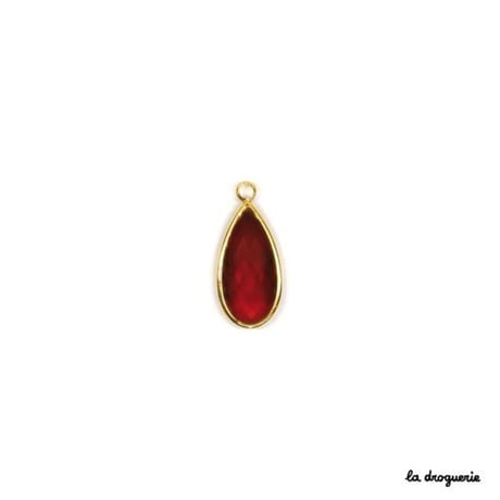 Perle transparente goutte « Coup de théâtre »24×10ｍｍ