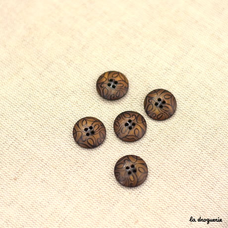 Bouton Lampyre arabesques noires | Bouton 18mm
