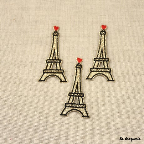 Ecusson Glitter Tour Eiffel 90 mm  Ecusson à thermocoller 90 x 44 mm