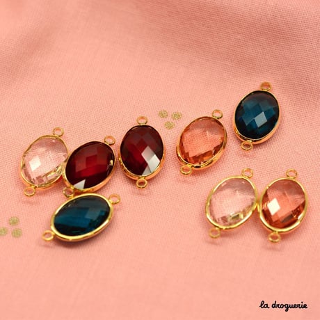 Perle transparente ovale « Coup de théâtre »25×13ｍｍ