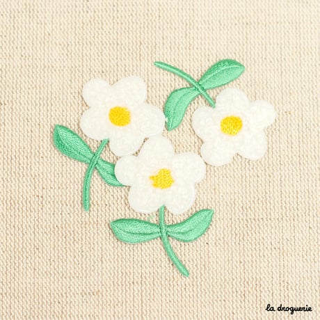 Ecusson fleur droite | Ecusson à thermocoller 45 x 33 mm