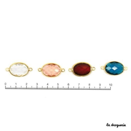 Perle transparente ovale « Coup de théâtre »25×13ｍｍ