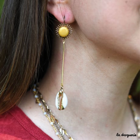Les Boucles d’oreilles Suspension Cauris | Kit bijou