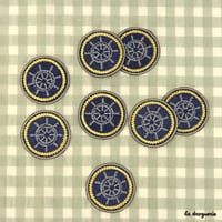 Ecusson Rond gouvernail 33 mm | Ecusson à thermocoller 33 mm