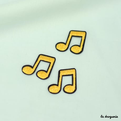 Ecusson Agrément Musique double croche | Ecusson á thermocoller 27x25 mm