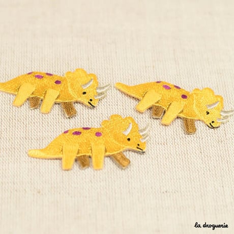 Ecusson Dino Tricératops | Ecusson à thermocoller 52×29 mm