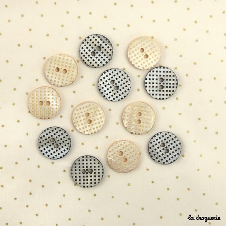 Bouton « Mini damiers pion » 18 mm